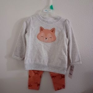 Child of mine baby girl matching set fox outfit new.
